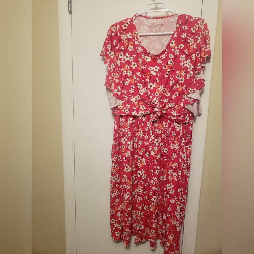 Pink Floral Altered Latched Mama Boardwalk Maxi.